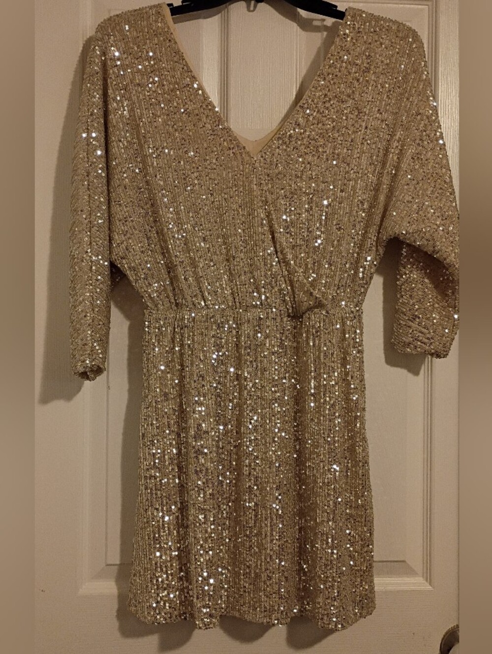 Lush Champagne Sequin Cocktail Dress